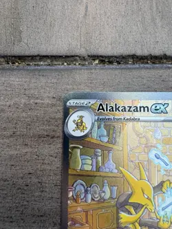 Pokemon TCG Alakazam ex 201/165 SV: Scarlet & Violet 151 Full Art Holo SIR - Image 3