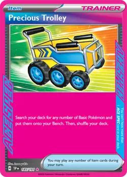 x1 Precious Trolley - 185/191 - ACE Rare Pokemon SV08 Surging Sparks M/NM - Image 1