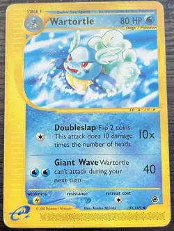 Wartortle 092/165 Pokemon TCG WOTC Expedition Base Uncommon Heavily Played HP - Image 1