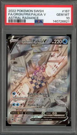 Pokemon Origin Forme Palkia V Astral Radiance Full Alt Art #167 PSA 10 Gem Mint - Image 1