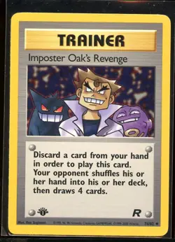Imposter Oak's Revenge Trainer Ex 76/82 Gengar 1st Edition Team Rocket U Pokemon - Image 1