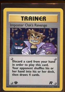 Imposter Oak's Revenge Trainer Ex 76/82 Gengar 1st Edition Team Rocket U Pokemon - Image 3