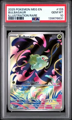 2025 POKEMON MEG EN-MEGA EVOLUTION ILLUSTRATION RARE #133 BULBASAUR PSA 10 - Image 1