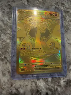 GOLD Mega Charizard X EX – 130/094 – Full Art Gold – Pokemon Card - Image 1