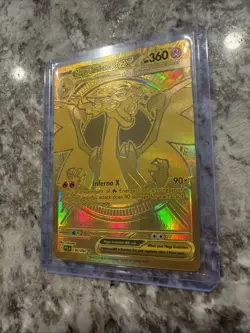 GOLD Mega Charizard X EX – 130/094 – Full Art Gold – Pokemon Card - Image 2