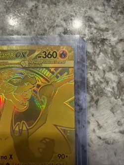 GOLD Mega Charizard X EX – 130/094 – Full Art Gold – Pokemon Card - Image 4