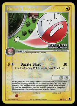 Pokemon Card - Holon's Electrode Delta Species 21/113 Rare Reverse Holo Stamped - Image 1