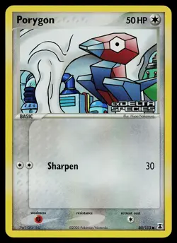 Pokemon Card - Porygon Delta Species 80/113 Common Reverse Holo Stamped - Image 1
