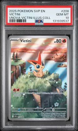 2025 POKEMON SVP EN-SV BLACK STAR PROMO #208 VICTINI PSA 10 - Image 1