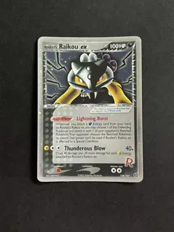 ✨Secret Rare Holo✨Rocket's Raikou EX 108/107 Pokemon Ex Deoxys NM. Pokemon TCG. - Image 1