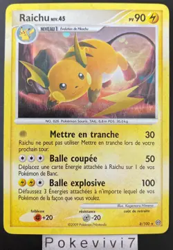 Carte Pokemon RAICHU 8/100 HOLO Diamant et Perle D&P FR OCCASION - Image 1