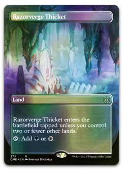 Razorverge Thicket (Borderless) #373 (Foil) NM Phyrexia All Will Be One - Image 1