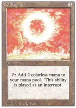 Damaged, English MTG Regular Sol Ring 3rd Edition Magic the Gathering - Image 1