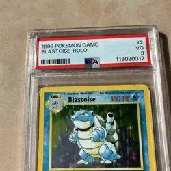 1999 Blastoise Holo Rare Pokemon Card TCG 2/102 Base Set PSA 3 - Image 2