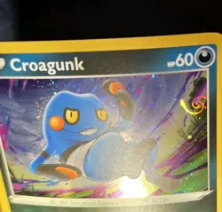 POKEMON CROAGUNK SWSH245 PROMO BLACK STAR COSMOS HOLO WITH HD SWIRL NM SEE PICS - Image 1