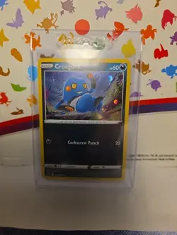 POKEMON CROAGUNK SWSH245 PROMO BLACK STAR COSMOS HOLO WITH HD SWIRL NM SEE PICS - Image 3