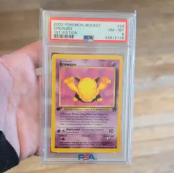 Pokemon Drowzee Team Rocket 1st Edition PSA 8 Regular 54/82 2000 Card - Image 1