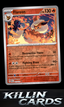 Reverse Holofoil Flareon 013/131 Pokemon Rare SV: Prismatic Evolutions Card NM - Image 1