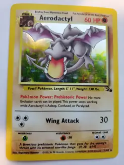 Aerodactyl Fossil Holo Pokemon Card Base WOTC - Image 1