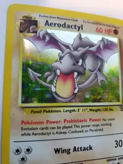 Aerodactyl Fossil Holo Pokemon Card Base WOTC - Image 2