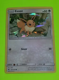 Eevee SHATTERED CRACKED ICE HOLO PROMO 155/214 Lost Thunder Pokemon Card - Image 1