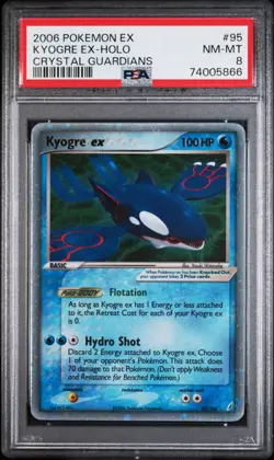 Pokemon 2006 EX Crystal Guardians #95 Kyogre Holo Card PSA 8 NM-MT - Image 1