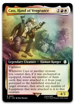 Cass, Hand of Vengeance (Extended Art) #410 (Foil) (NM) Fallout PIP Magic MTG - Image 1
