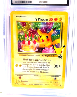2021 POKEMON GEM MINT ___'S PIKACHU BLACK STAR PROMO HOLO GRADE 10 AWESOME ! - Image 2