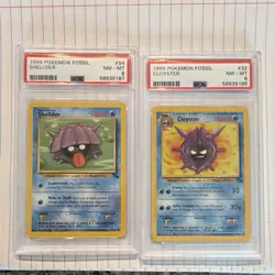 Pokemon TCG Shellder #54 & Cloyster #32 Fossil PSA 8 Card Lot English 1999 - Image 3