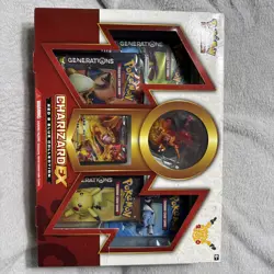 POKEMON CHARIZARD EX 20 ANNIVERSARY RED & BLUE COLLECTION BOX SEALED GENERATIONS - Image 1