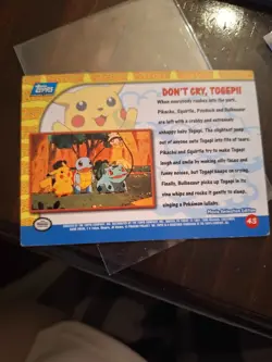 Don’t Cry, Togepi! #43 Topps Pokemon Pikachu’s Vacation Movie NON Holo blue logo - Image 2