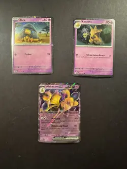 Pokemon Abra 063 Kadabra 064 Cosmos Holo Alakazam ex SVP 050 Set Holo 151 NM+ - Image 1
