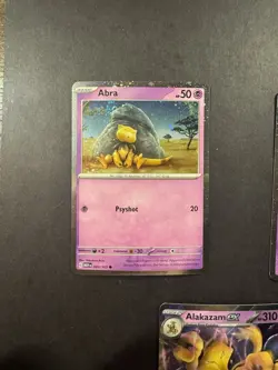 Pokemon Abra 063 Kadabra 064 Cosmos Holo Alakazam ex SVP 050 Set Holo 151 NM+ - Image 2