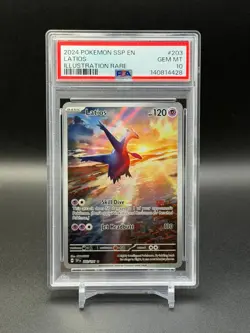 Pokemon Latios 203/191 Sv08: Surging Sparks PSA 10 GEM - Image 1