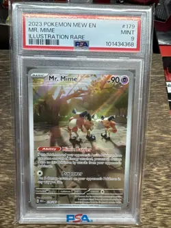 Pokemon - Mr. Mime Scarlet & Violet 151 #179 Illustration Rare PSA Mint 9 - Image 1