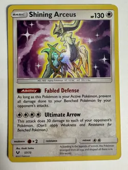 Shining Arceus 57/73 - Shining Legends - Shiny Holo Rare - Pokemon TCG - NM - Image 1