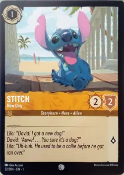 22/204 STITCH NEW DOG THE FIRST CHAPTER COMMON DISNEY LORCANA CARD - Image 1