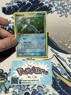 Pokemon TCG Vaporeon 6/17 Pop Series Promos, Holo Rare Card MP + - Image 1