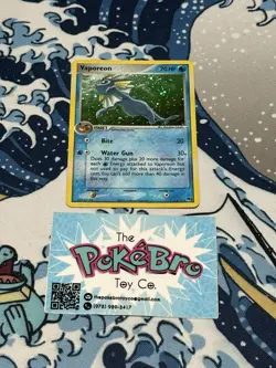 Pokemon TCG Vaporeon 6/17 Pop Series Promos, Holo Rare Card MP + - Image 2