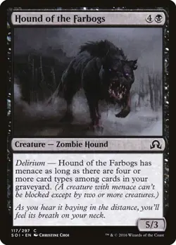 Hound of the Farbogs (Foil) 117 MTG NM - Shadows over Innistrad - Image 1