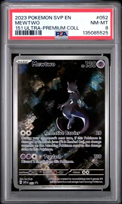 2023 POKEMON SVP EN-SV BLACK STAR PROMO 151 ULTRA-PREM COLL #052 MEWTWO PSA 8 - Image 1