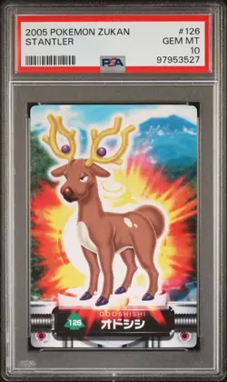 PSA 10 GEM MINT Stantler #126 Carddass Zukan Advanced Gen. Bandai Pokemon POP 1 - Image 1