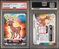 PSA 10 GEM MINT Stantler #126 Carddass Zukan Advanced Gen. Bandai Pokemon POP 1 - Image 4