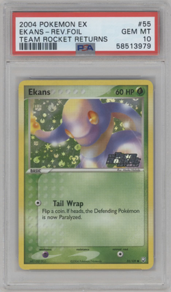 2004 Pokemon EX Team Rocket Returns Ekans Reverse Holo #55 PSA 10 Gem Mint - Image 1