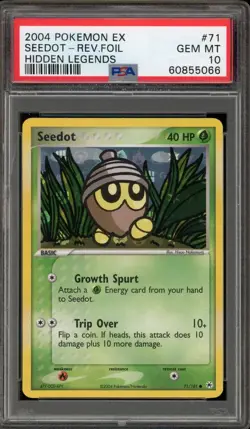 2004 Pokemon EX Hidden Legends Seedot Reverse Holo #71 PSA 10 Gem Mint - Image 1
