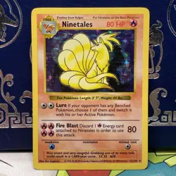 Ninetales - Black Flame Shadowless Holo 12/102 Base Set Pokemon TCG LP - Image 1