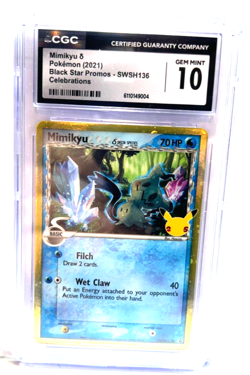 2021 POKEMON GEM MINT MIMIKYU DELTA # SWSH136 HOLO GRADE 10 AWESOME ! - Image 1