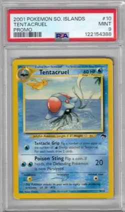 2001 POKEMON SOUTHERN ISLANDS PROMO #10 TENTACRUEL PSA 9 NEW SLAB !! - Image 1