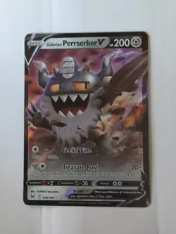 2022 Pokemon Galarian Perrserker V 129/196 Lost Origin Holo - Image 1