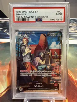 2025 ONE PIECE PROMOS PSA MAGAZINE EXCLUSIVE #001 SHANKS PSA 9 - Image 1